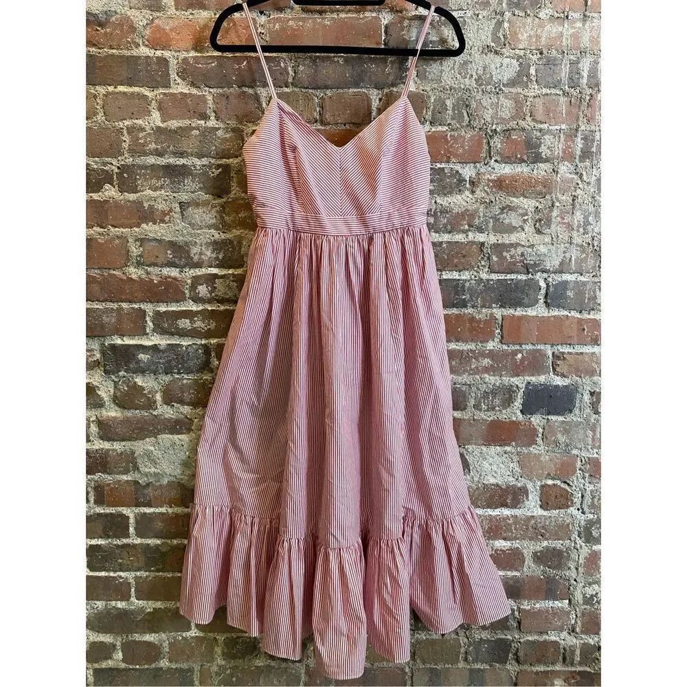 J. Crew Red/White Striped Sleeveless Sundress Ladies Size 0